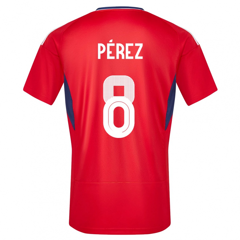 Kandiny Férfi Costa Rica Creichel Perez #8 Piros Hazai Jersey 24-26 Mez Póló Ing