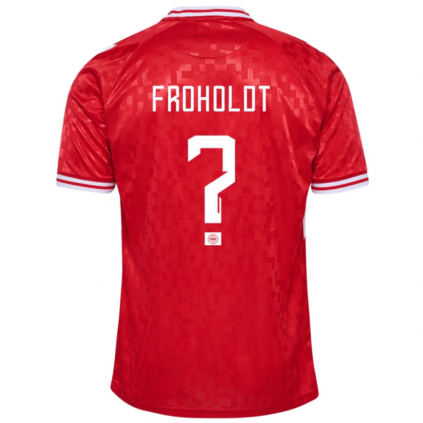 Kandiny Férfi Dánia Victor Froholdt #0 Piros Hazai Jersey 24-26 Mez Póló Ing