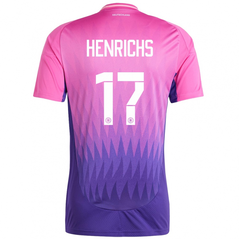 Kandiny Férfi Németország Benjamin Henrichs #17 Pink Lila Idegenbeli Jersey 24-26 Mez Póló Ing