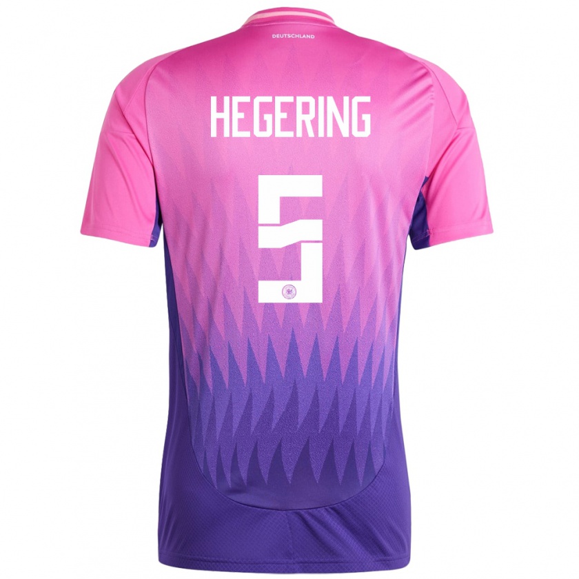 Kandiny Férfi Németország Marina Hegering #5 Pink Lila Idegenbeli Jersey 24-26 Mez Póló Ing