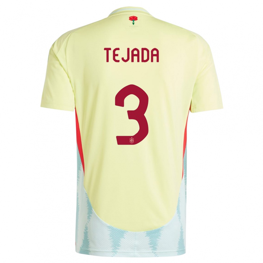 Kandiny Férfi Spanyolország Ana Tejada #3 Sárga Idegenbeli Jersey 24-26 Mez Póló Ing