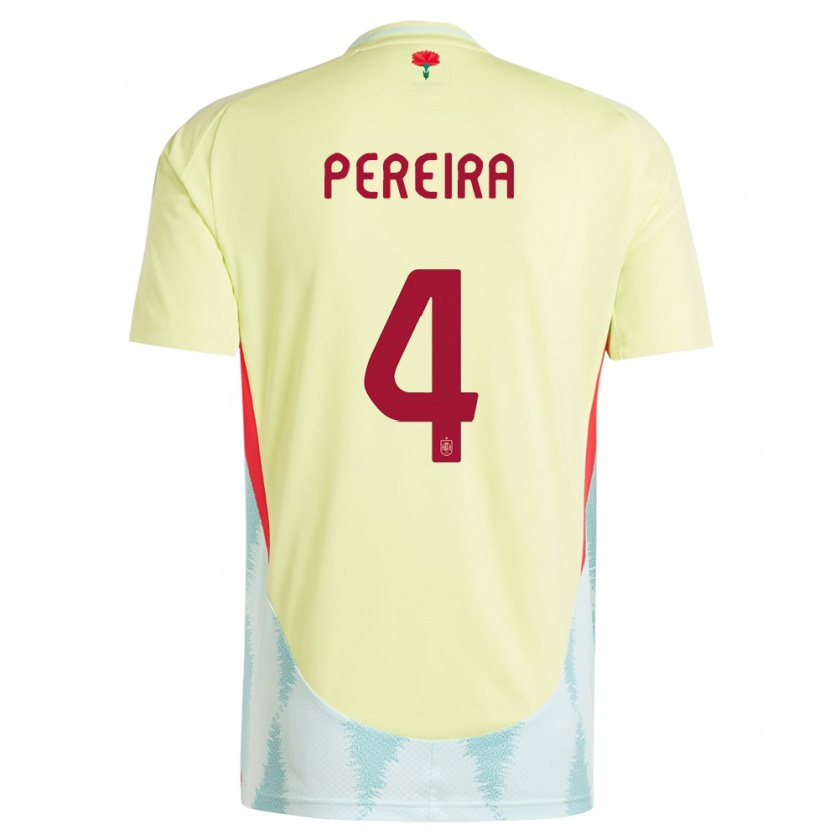 Kandiny Férfi Spanyolország Andrea Pereira #4 Sárga Idegenbeli Jersey 24-26 Mez Póló Ing
