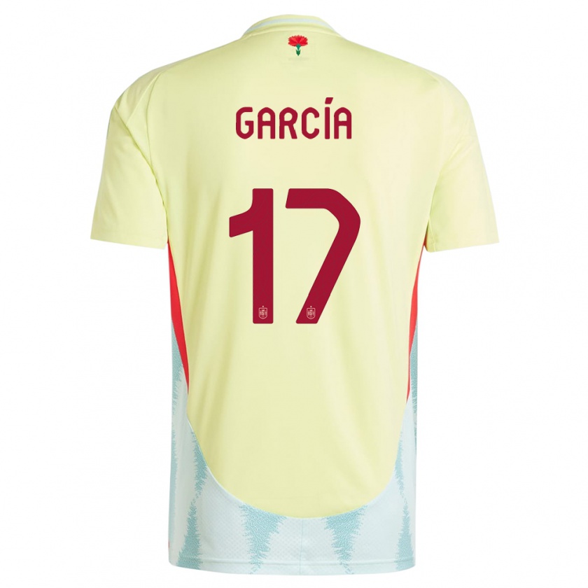 Kandiny Férfi Spanyolország Lucia Garcia #17 Sárga Idegenbeli Jersey 24-26 Mez Póló Ing