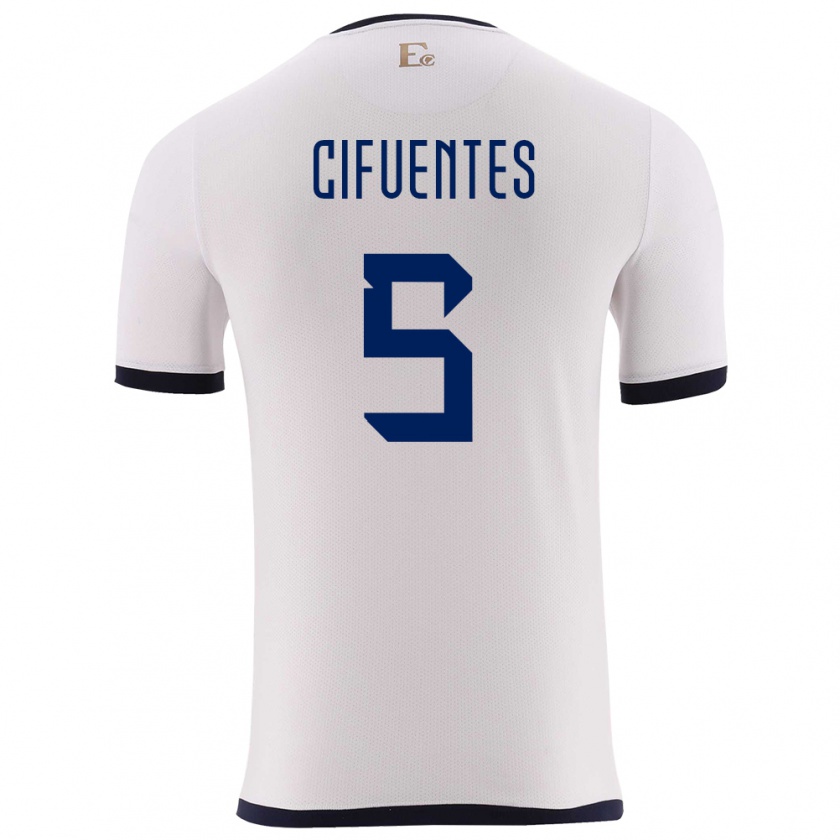 Kandiny Férfi Ecuador Jose Cifuentes #5 Fehér Idegenbeli Jersey 24-26 Mez Póló Ing