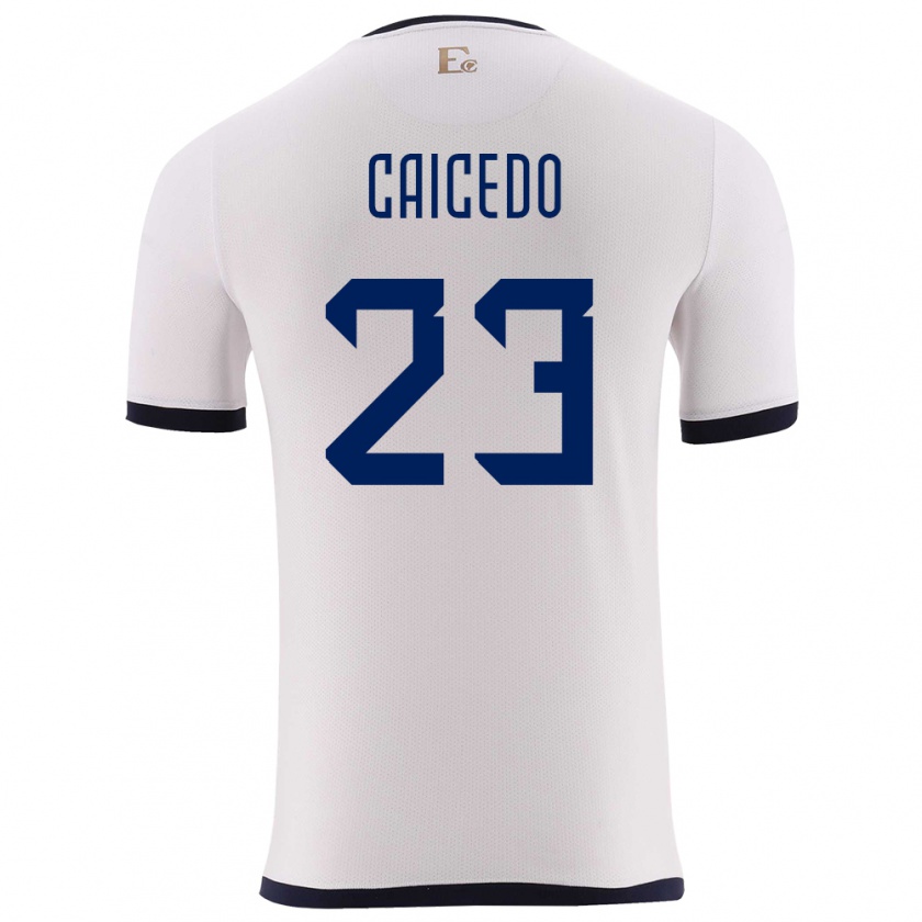 Kandiny Férfi Ecuador Moises Caicedo #23 Fehér Idegenbeli Jersey 24-26 Mez Póló Ing