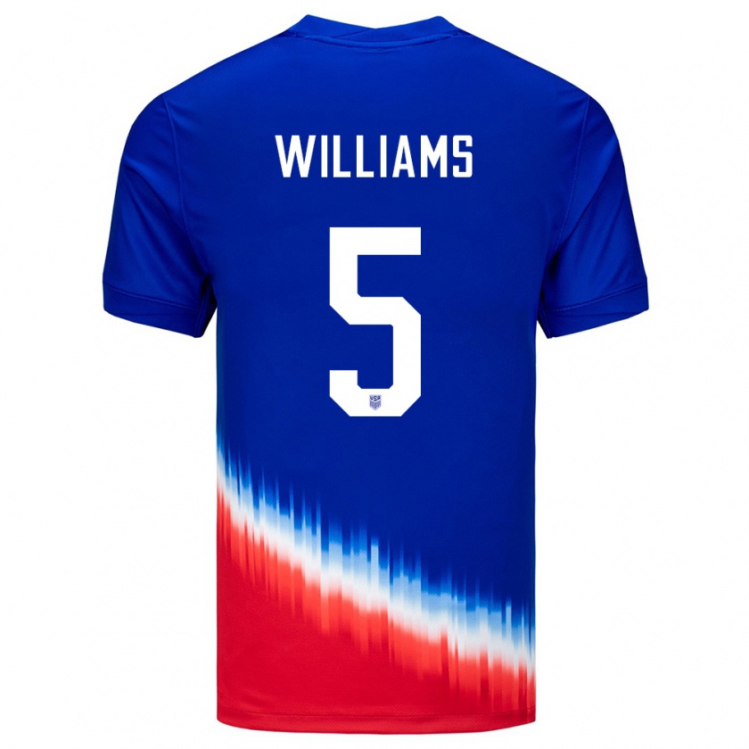 Kandiny Férfi Egyesült Államok Thomas Williams #5 Kék Idegenbeli Jersey 24-26 Mez Póló Ing