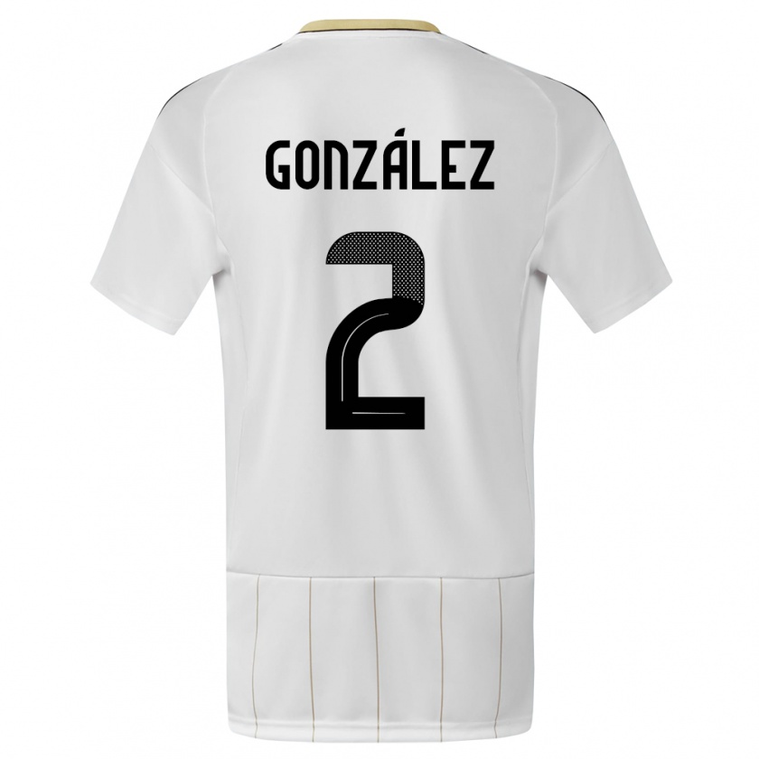Kandiny Férfi Costa Rica Julian Gonzalez #2 Fehér Idegenbeli Jersey 24-26 Mez Póló Ing