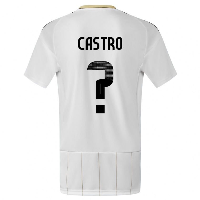Kandiny Férfi Costa Rica Mathias Castro #0 Fehér Idegenbeli Jersey 24-26 Mez Póló Ing