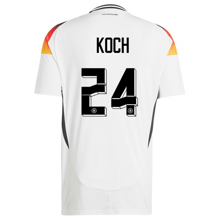 Kandiny Női Németország Robin Koch #24 Fehér Hazai Jersey 24-26 Mez Póló Ing