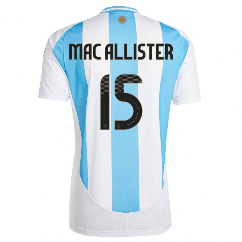 Kandiny Női Argentína Alexis Mac Allister #15 Fehér Kék Hazai Jersey 24-26 Mez Póló Ing