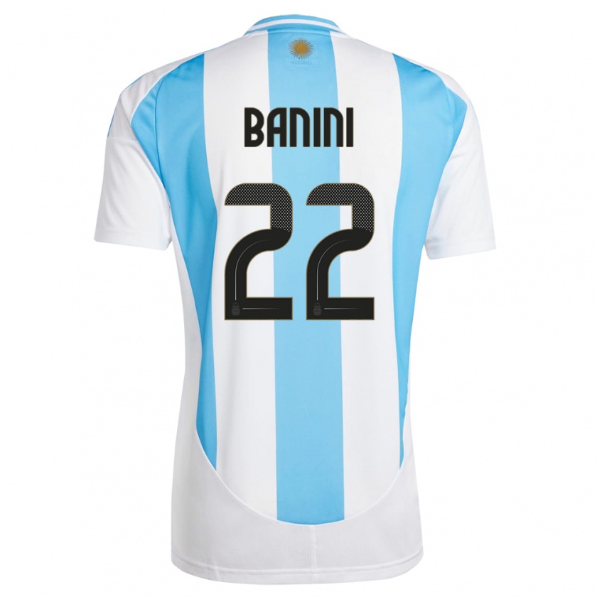Kandiny Női Argentína Estefania Banini #22 Fehér Kék Hazai Jersey 24-26 Mez Póló Ing