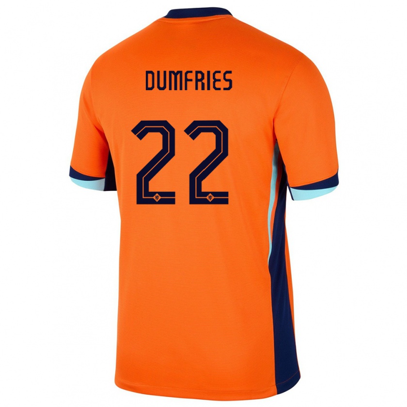 Kandiny Női Hollandia Denzel Dumfries #22 Narancs Hazai Jersey 24-26 Mez Póló Ing