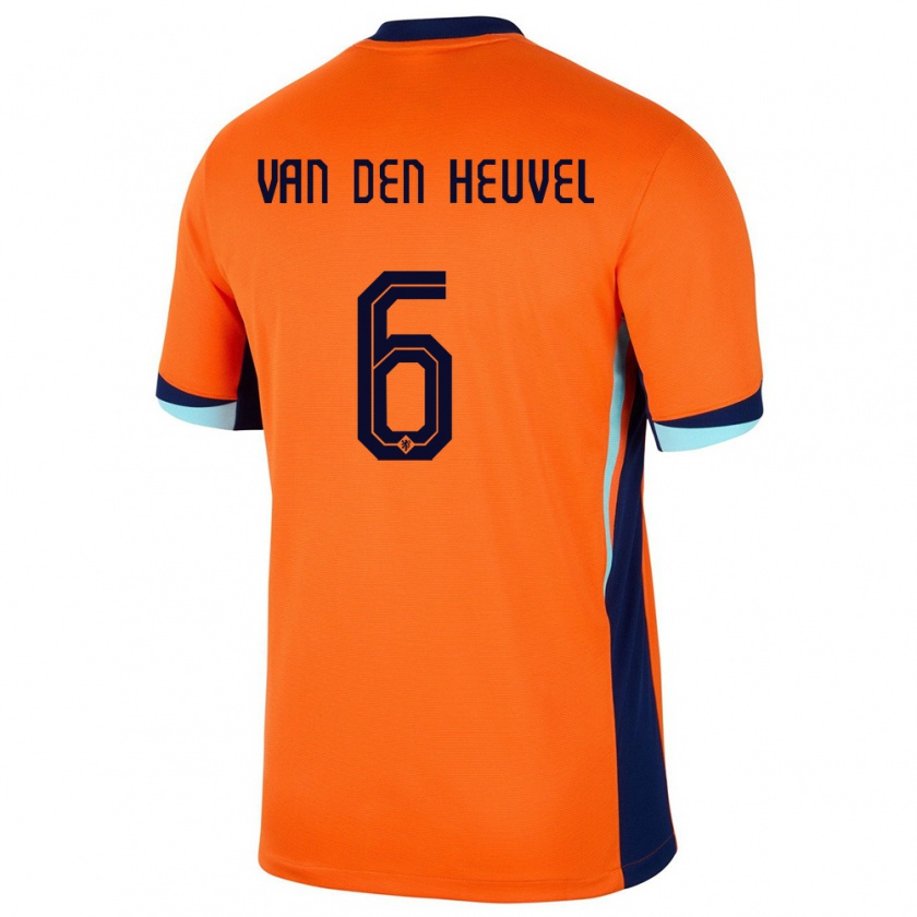 Kandiny Női Hollandia Tim Van Den Heuvel #6 Narancs Hazai Jersey 24-26 Mez Póló Ing