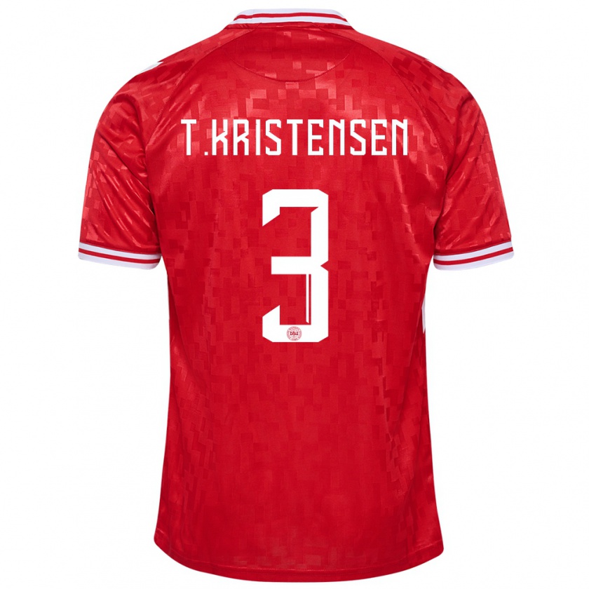 Kandiny Női Dánia Thomas Kristensen #3 Piros Hazai Jersey 24-26 Mez Póló Ing