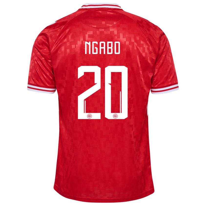 Kandiny Női Dánia Sanders Ngabo #20 Piros Hazai Jersey 24-26 Mez Póló Ing