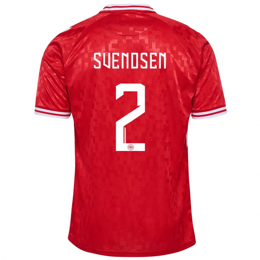 Kandiny Női Dánia Oliver Svendsen #2 Piros Hazai Jersey 24-26 Mez Póló Ing