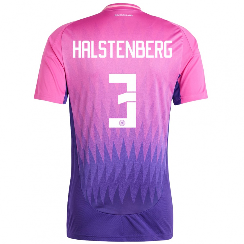 Kandiny Női Németország Marcel Halstenberg #3 Pink Lila Idegenbeli Jersey 24-26 Mez Póló Ing