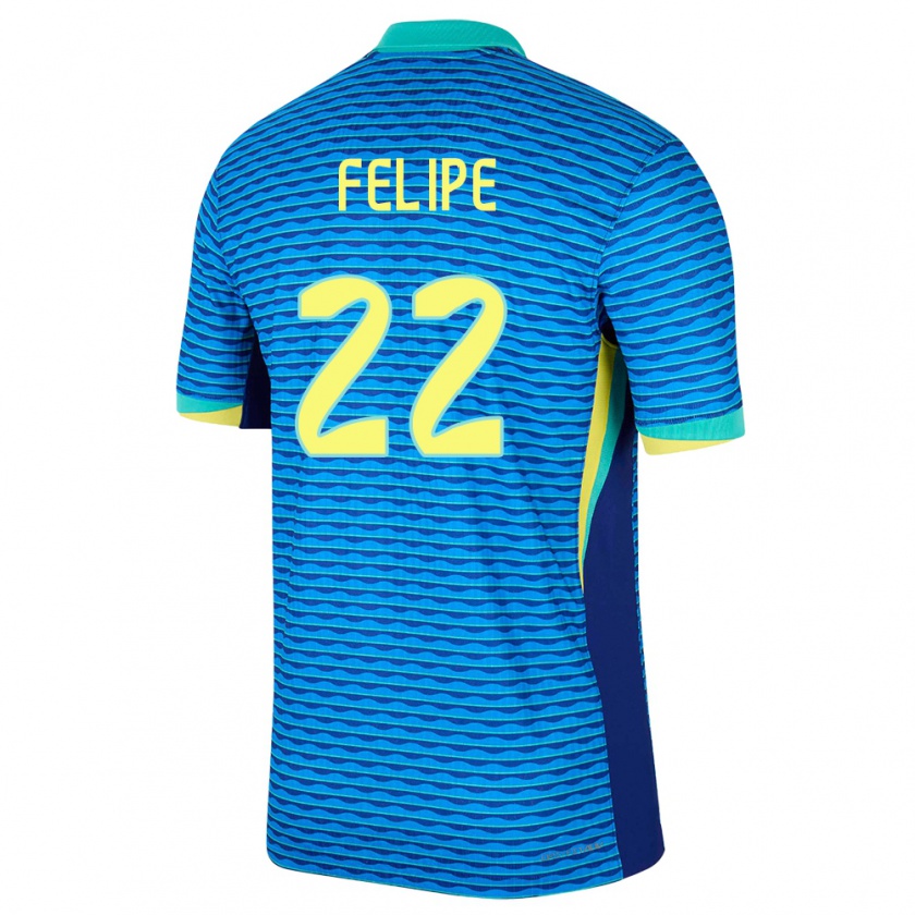 Kandiny Női Brazília Cayo Felipe #22 Kék Idegenbeli Jersey 24-26 Mez Póló Ing