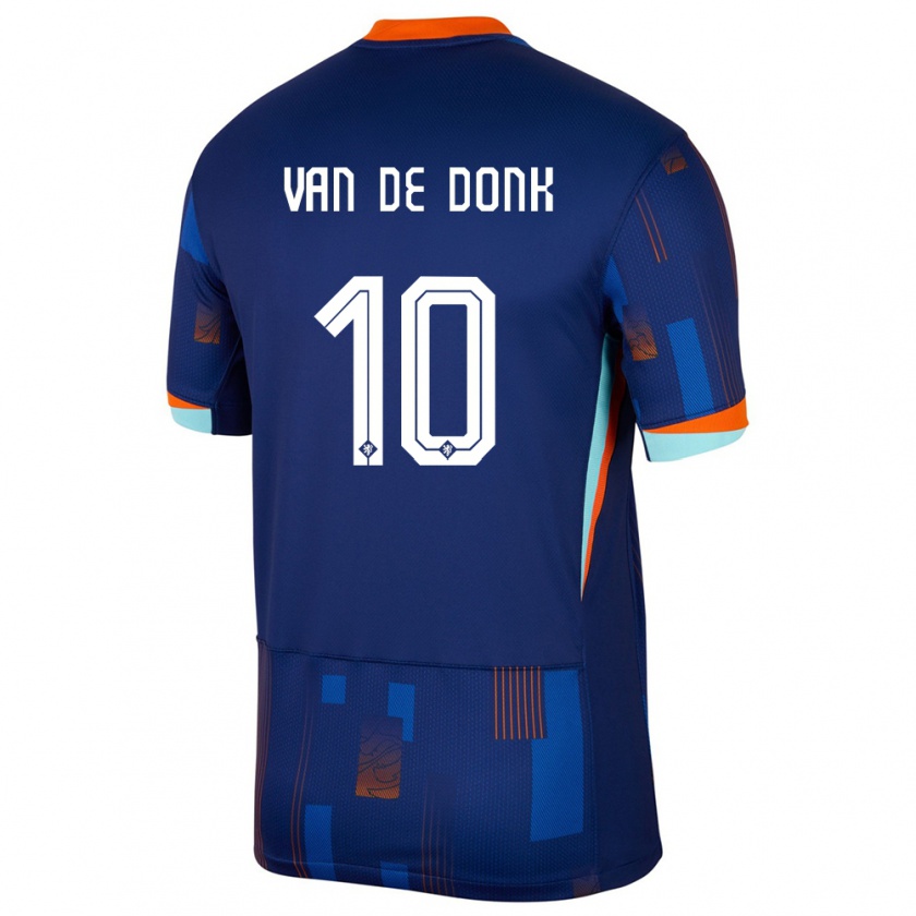 Kandiny Női Hollandia Danielle Van De Donk #10 Kék Idegenbeli Jersey 24-26 Mez Póló Ing