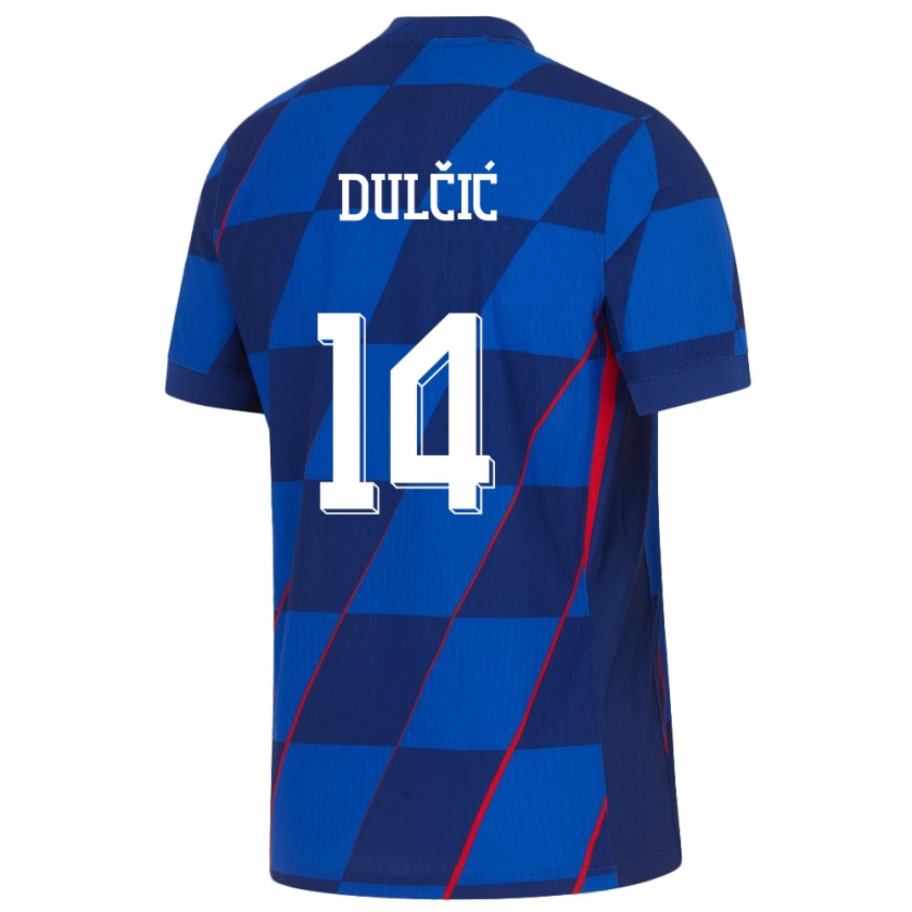 Kandiny Női Horvátország Antonia Dulcic #14 Kék Idegenbeli Jersey 24-26 Mez Póló Ing