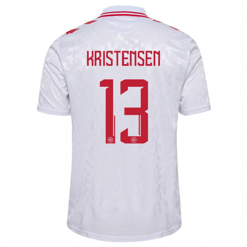 Kandiny Női Dánia Rasmus Kristensen #13 Fehér Idegenbeli Jersey 24-26 Mez Póló Ing