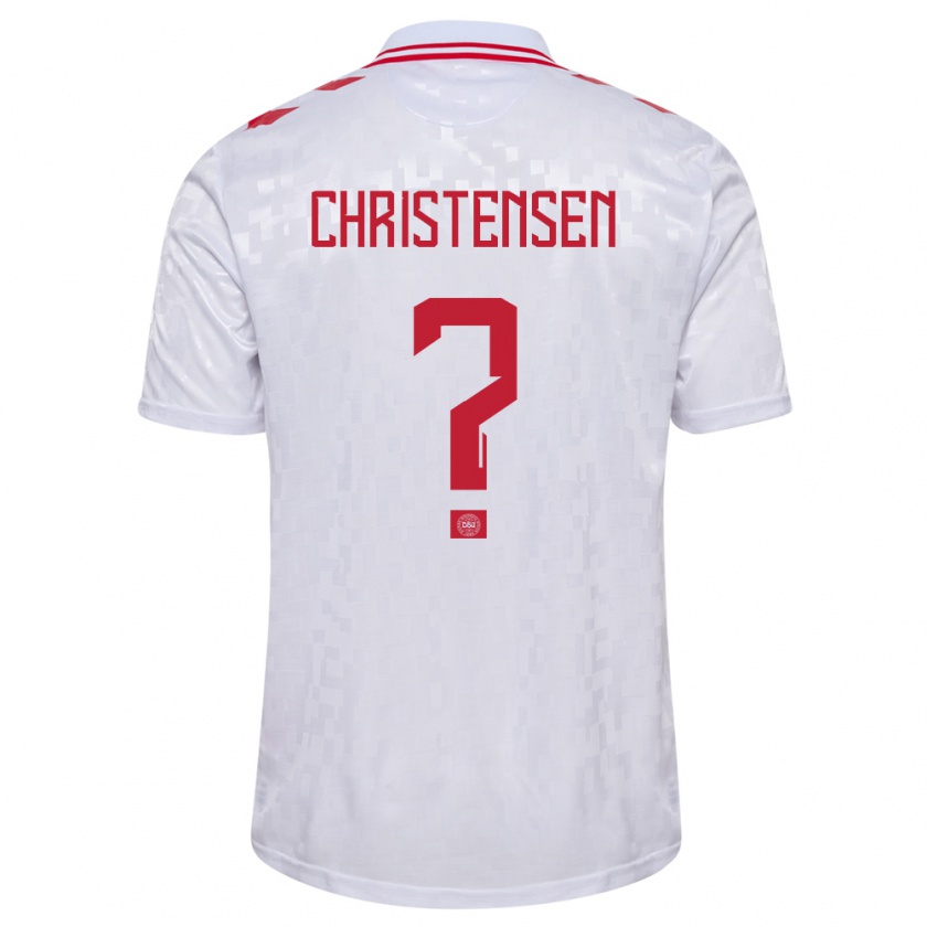 Kandiny Női Dánia Sebastian Christensen #0 Fehér Idegenbeli Jersey 24-26 Mez Póló Ing