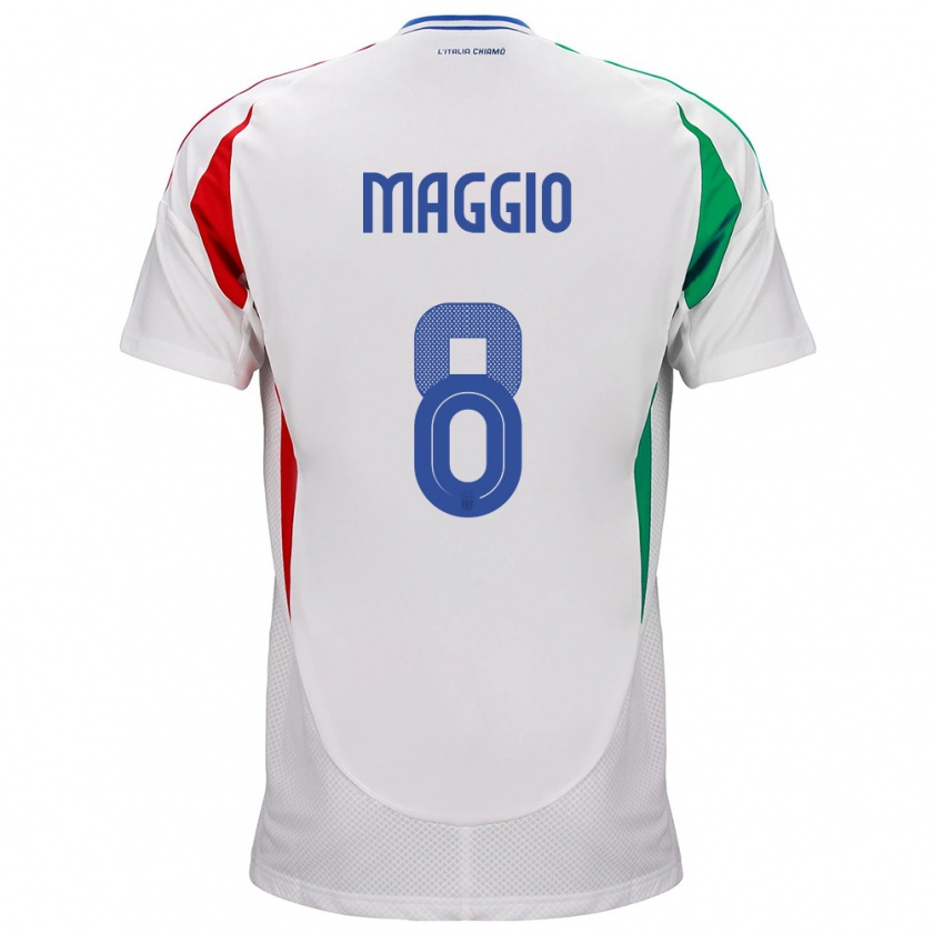 Kandiny Női Olaszország Luca Di Maggio #8 Fehér Idegenbeli Jersey 24-26 Mez Póló Ing