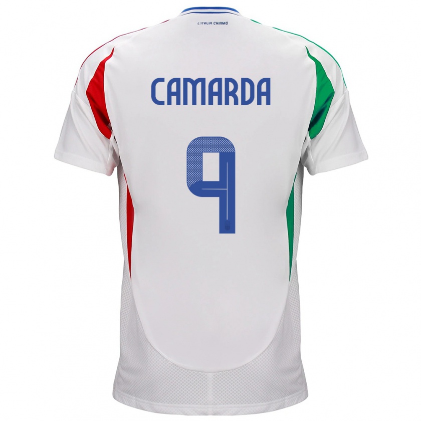 Kandiny Női Olaszország Francesco Camarda #9 Fehér Idegenbeli Jersey 24-26 Mez Póló Ing