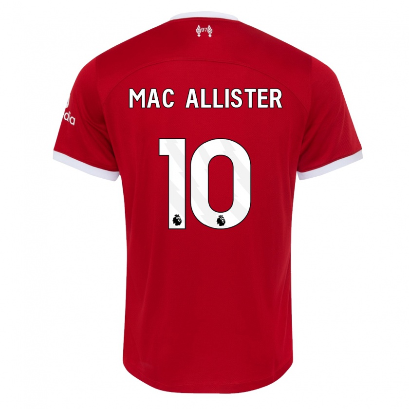 Kandiny Gyermek Alexis Mac Allister #10 Piros Hazai Jersey 2023/24 Mez Póló Ing