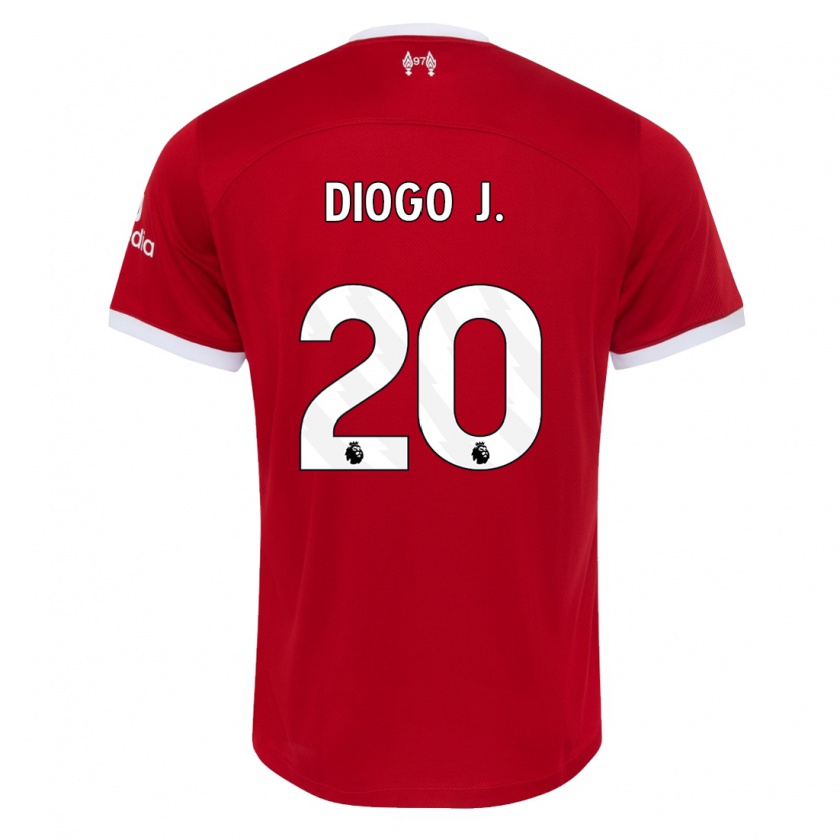 Kandiny Gyermek Diogo Jota #20 Piros Hazai Jersey 2023/24 Mez Póló Ing