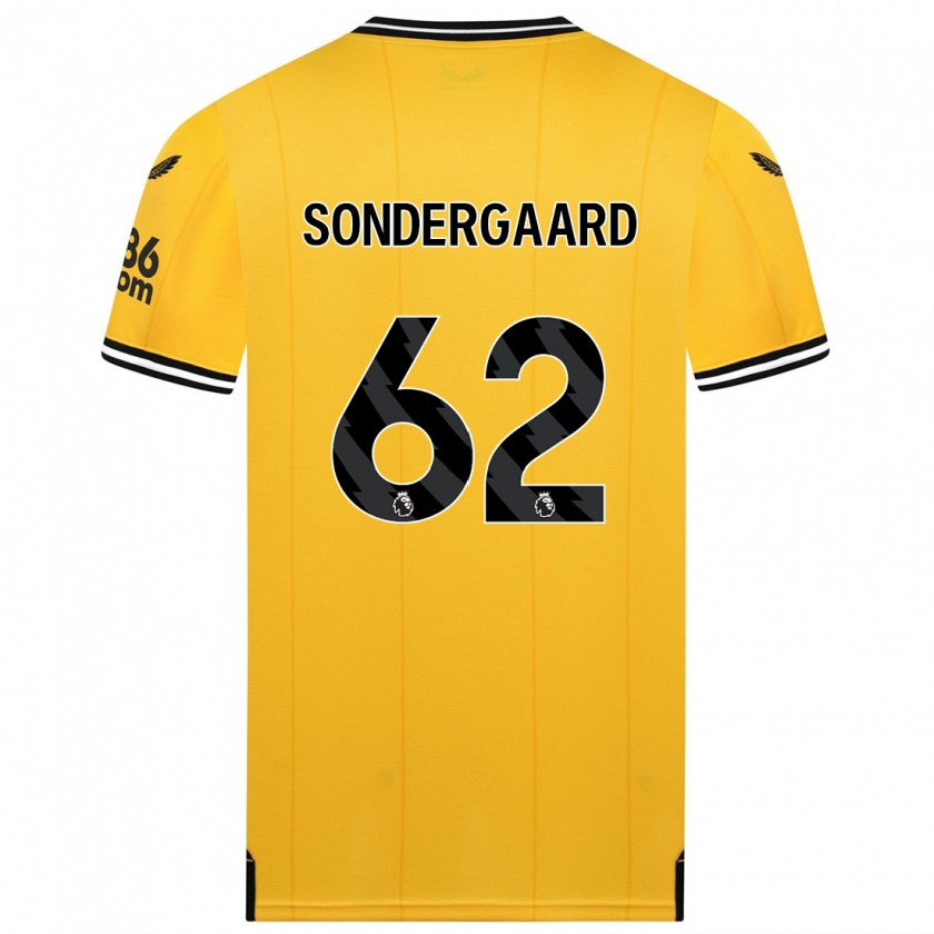 Kandiny Gyermek Andreas Sondergaard #62 Sárga Hazai Jersey 2023/24 Mez Póló Ing