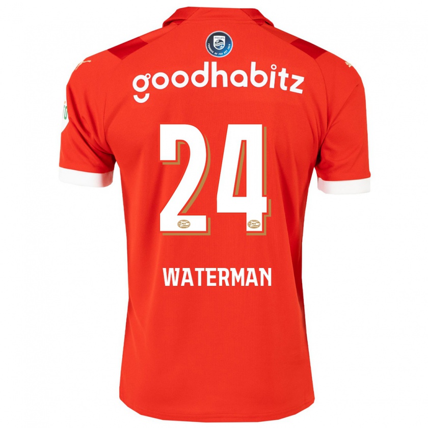 Kandiny Gyermek Boy Waterman #24 Piros Hazai Jersey 2023/24 Mez Póló Ing