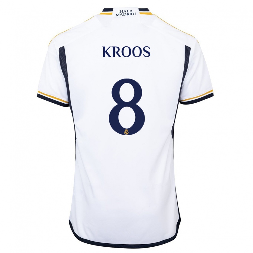 Kandiny Gyermek Toni Kroos #8 Fehér Hazai Jersey 2023/24 Mez Póló Ing