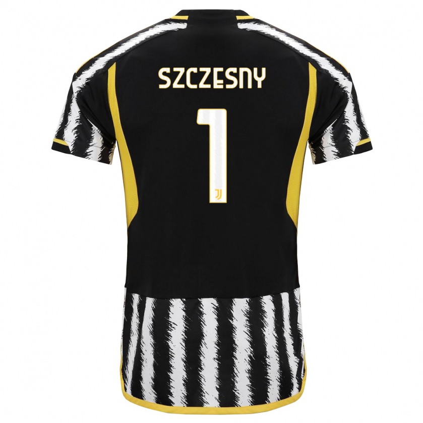 Kandiny Gyermek Wojciech Szczesny #1 Fekete-Fehér Hazai Jersey 2023/24 Mez Póló Ing