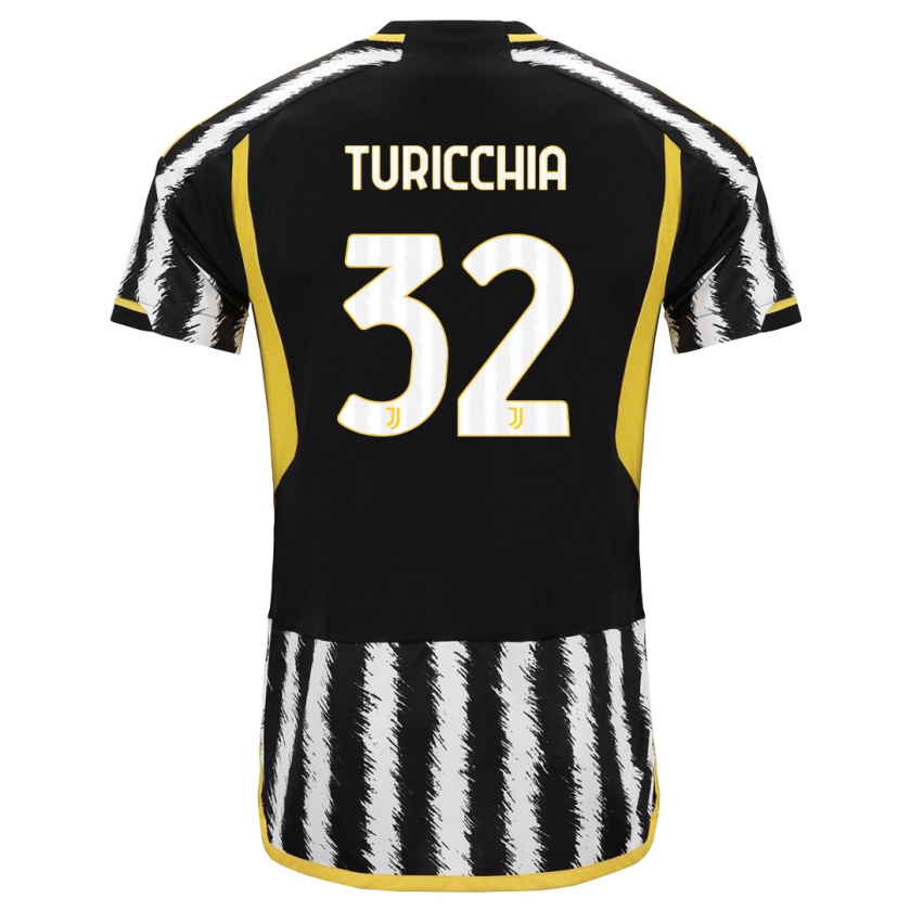 Kandiny Gyermek Riccardo Turicchia #32 Fekete-Fehér Hazai Jersey 2023/24 Mez Póló Ing