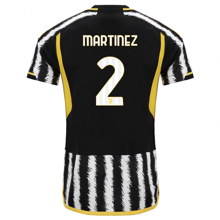 Kandiny Gyermek Bruno Martinez #2 Fekete-Fehér Hazai Jersey 2023/24 Mez Póló Ing