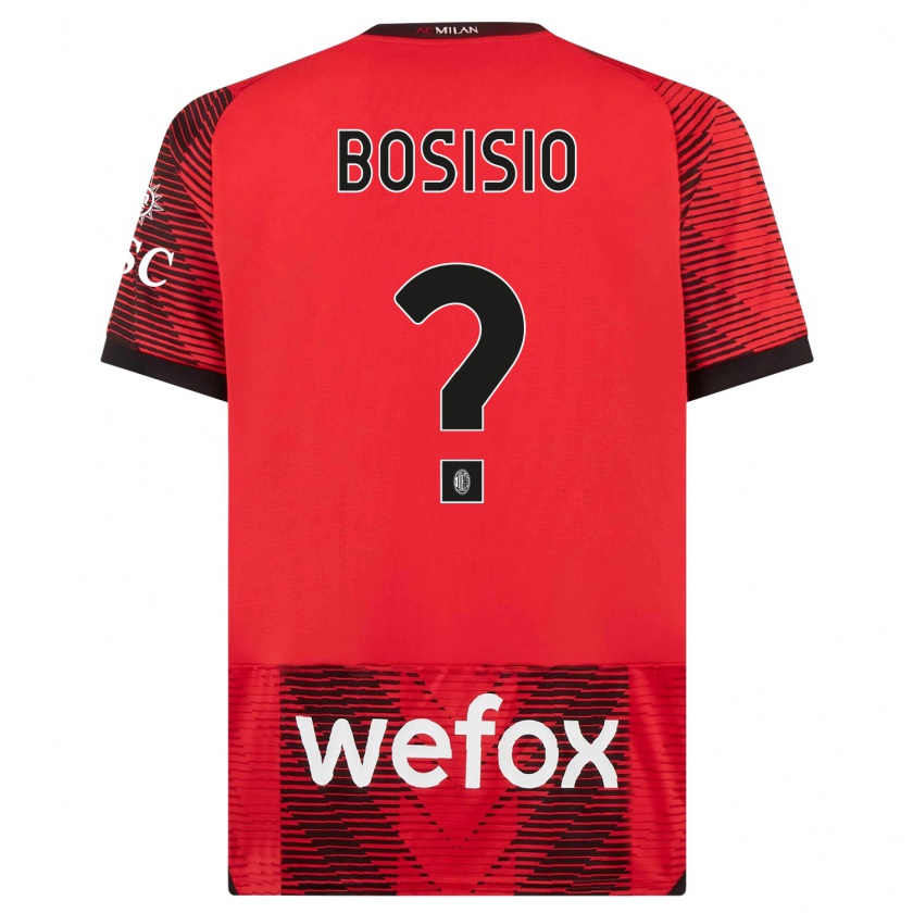 Kandiny Gyermek Josue Bosisio #0 Piros Fekete Hazai Jersey 2023/24 Mez Póló Ing
