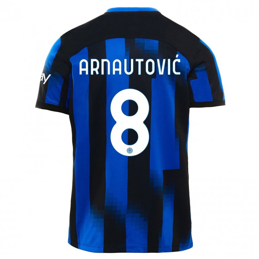 Kandiny Gyermek Marko Arnautovic #8 Fekete Kék Hazai Jersey 2023/24 Mez Póló Ing
