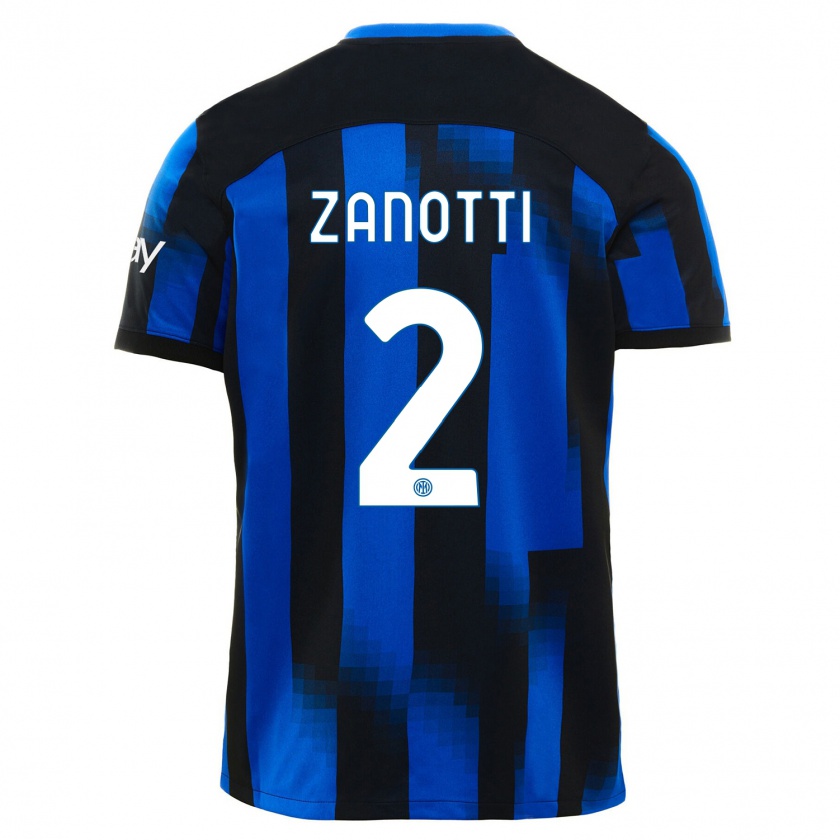 Kandiny Gyermek Mattia Zanotti #2 Fekete Kék Hazai Jersey 2023/24 Mez Póló Ing