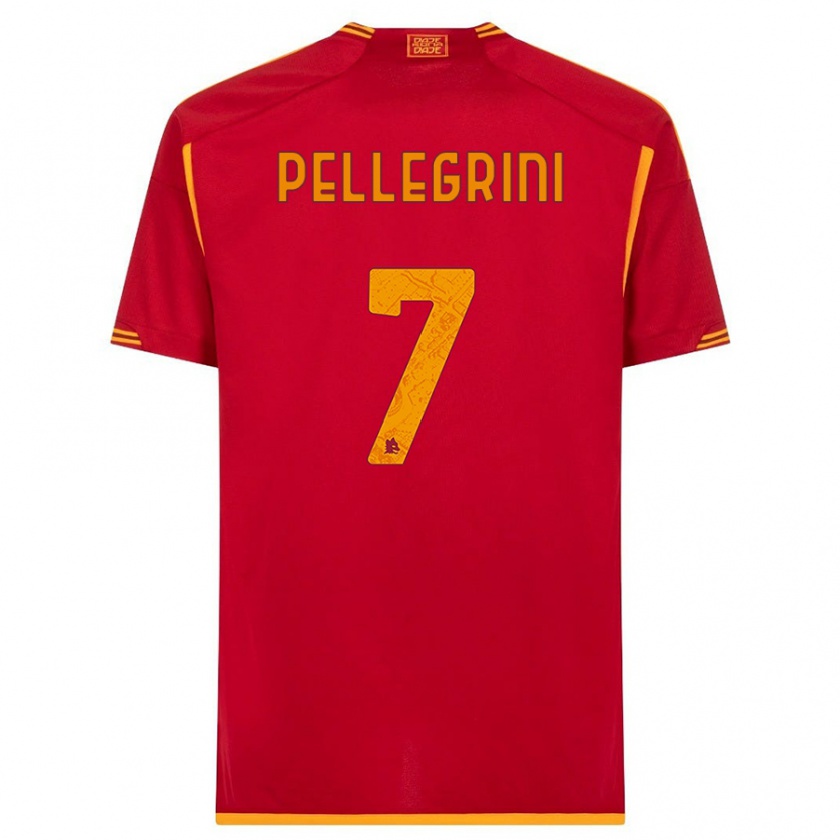 Kandiny Gyermek Lorenzo Pellegrini #7 Piros Hazai Jersey 2023/24 Mez Póló Ing