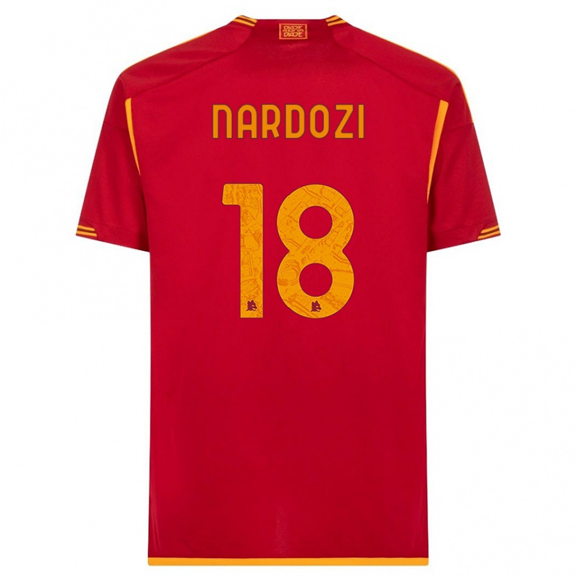 Kandiny Gyermek Manuel Nardozi #18 Piros Hazai Jersey 2023/24 Mez Póló Ing