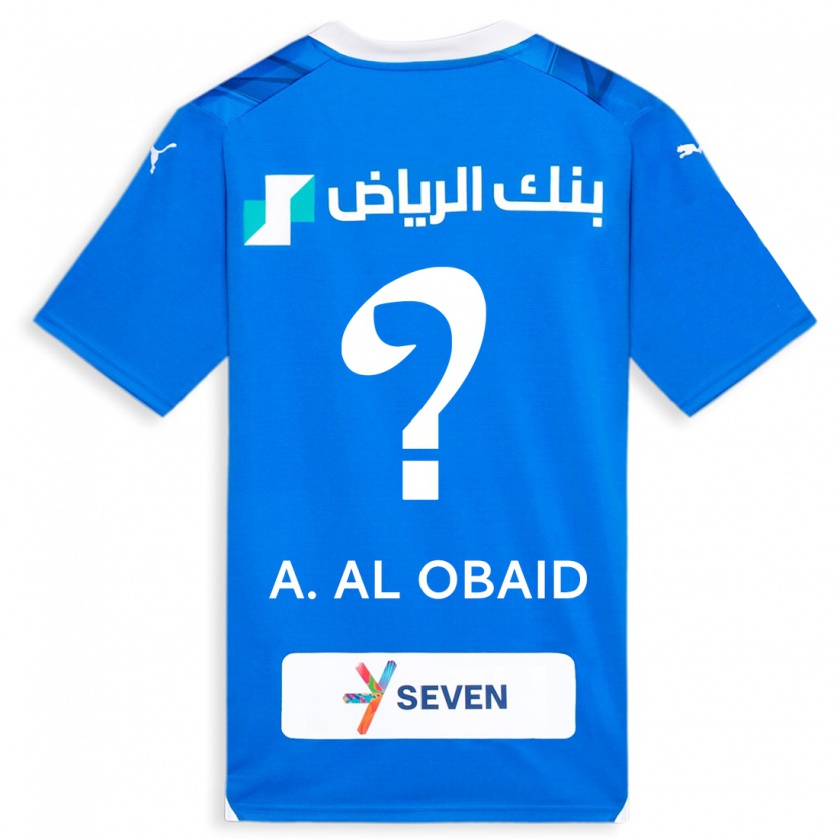 Kandiny Gyermek Abdulrahman Al-Obaid #0 Kék Hazai Jersey 2023/24 Mez Póló Ing