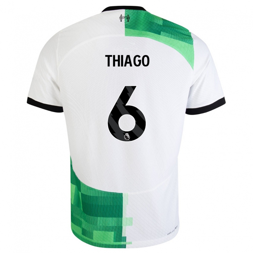 Kandiny Gyermek Thiago #6 Fehér Zöld Idegenbeli Jersey 2023/24 Mez Póló Ing
