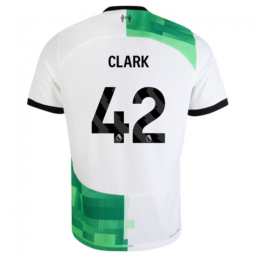 Kandiny Gyermek Bobby Clark #42 Fehér Zöld Idegenbeli Jersey 2023/24 Mez Póló Ing