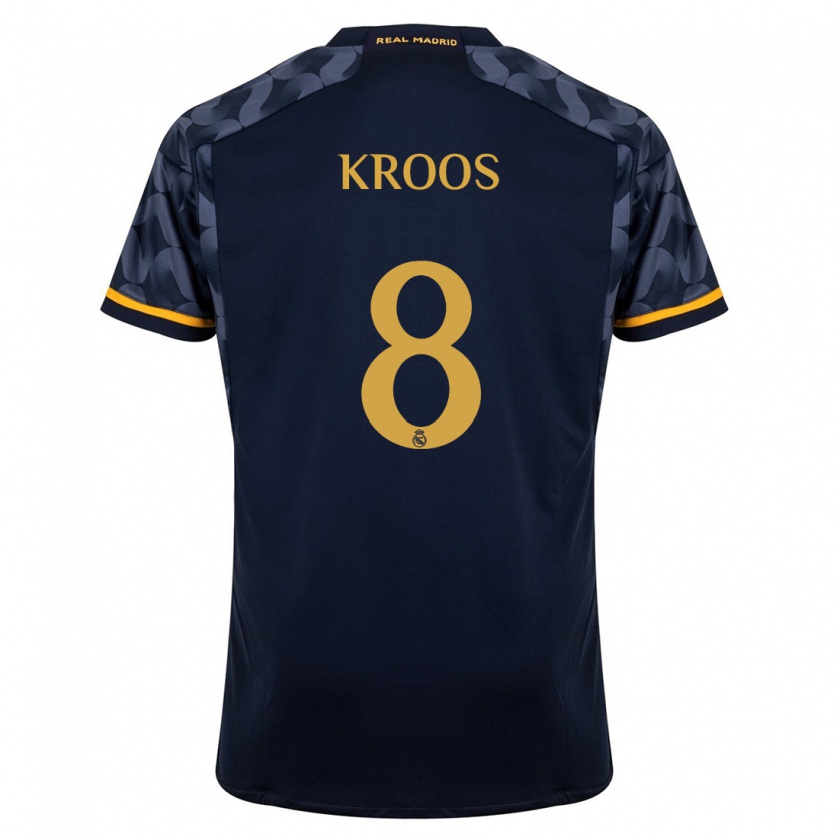 Kandiny Gyermek Toni Kroos #8 Sötétkék Idegenbeli Jersey 2023/24 Mez Póló Ing