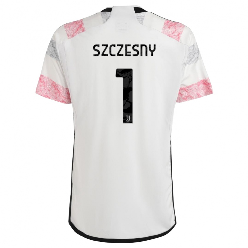 Kandiny Gyermek Wojciech Szczesny #1 Fehér Rózsaszín Idegenbeli Jersey 2023/24 Mez Póló Ing