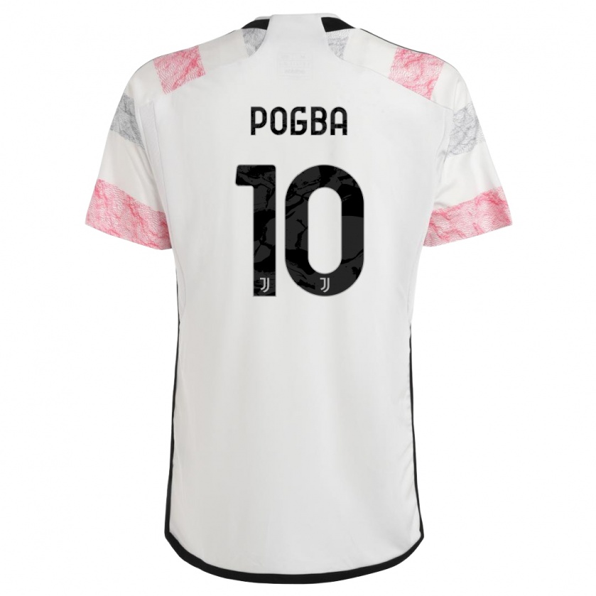Kandiny Gyermek Paul Pogba #10 Fehér Rózsaszín Idegenbeli Jersey 2023/24 Mez Póló Ing