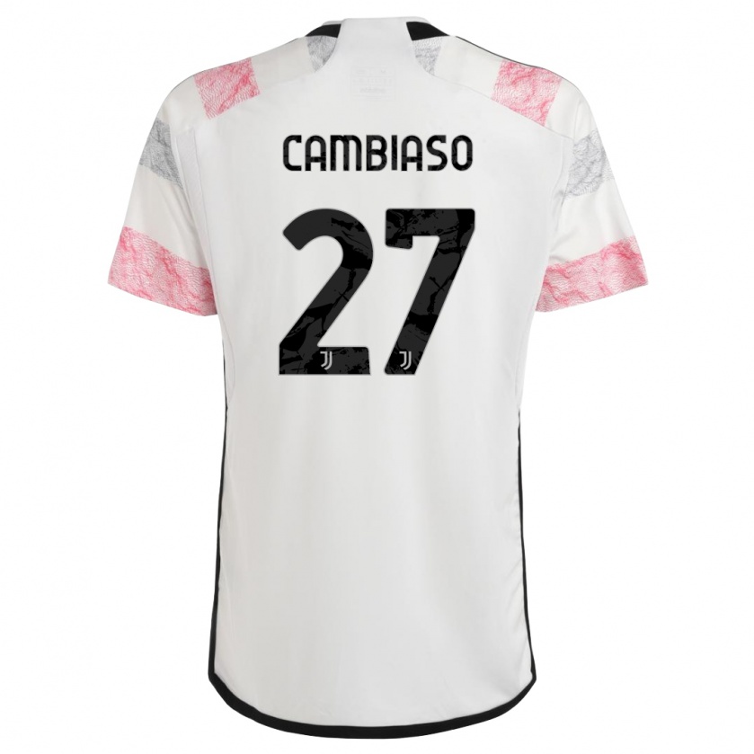 Kandiny Gyermek Andrea Cambiaso #27 Fehér Rózsaszín Idegenbeli Jersey 2023/24 Mez Póló Ing