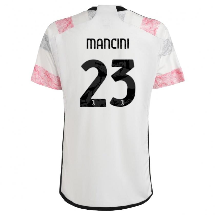 Kandiny Gyermek Tommaso Mancini #23 Fehér Rózsaszín Idegenbeli Jersey 2023/24 Mez Póló Ing