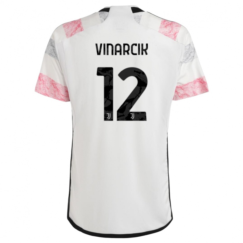Kandiny Gyermek Jakub Vinarcik #12 Fehér Rózsaszín Idegenbeli Jersey 2023/24 Mez Póló Ing